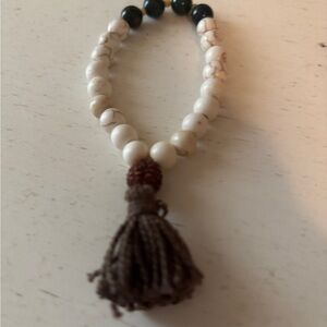 Elegant White and Brown Beaded Bracelet